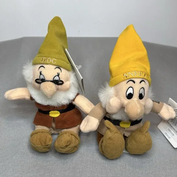 Snow White 7 Dwarfs Prince Witch Disney Store Bean Bag Plush Stuffed Set of 10 - Picture 10 of 16